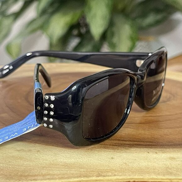 Nine West Oversized Rhinestone Sunglasses – Black Frame, UV Protection - Picture 4 of 6